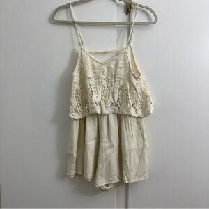 American Eagle Outfitters Crochet Lace Overlay Romper